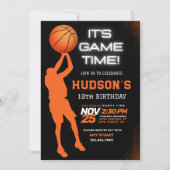 Modernes Basketball Geburtstag Kindersport Party Einladung (Vorderseite)