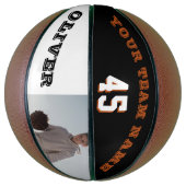 Modernes Basketball mit Teamname Nummer Foto (Vertikal)