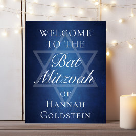 Modernes Bat Mitzvah Blue Star von David Willkomme Poster