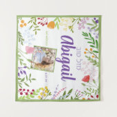 Modernes Bat Mitzvah Foto Grosses Willkommenszeich Wandteppich (Vorderseite (Horizontal))