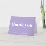 Modernes Bat Mitzvah Lavender Lila Personalisiert Dankeskarte<br><div class="desc">Personalisierte Bold Typografie Lavender Modern Dankeschön Karte</div>