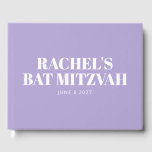 Modernes Bat Mitzvah Lavender Lila Personalisiert Gästebuch<br><div class="desc">Modernes Bat Mitzvah Lavender Lila Personalisiertes Gästebuch</div>