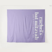 Modernes Bat Mitzvah Lila kundenspezifisches Foto  Wandteppich (Vorderseite (Horizontal))