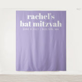 Modernes Bat Mitzvah Lila kundenspezifisches Foto  Wandteppich (Vorderseite)