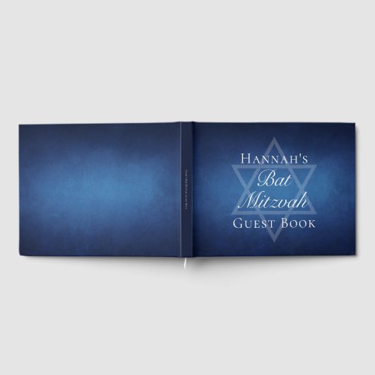 Modernes Bat Mitzvah Party Blue Star von David Cus Gästebuch (Voll)