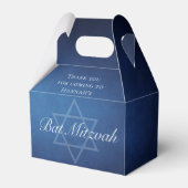 Modernes Bat Mitzvah Party Blue Star von David Cus Geschenkschachtel (Vorderseite)