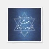 Modernes Bat Mitzvah Party Blue Star von David Cus Serviette (Vorderseite)