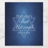 Modernes Bat Mitzvah Party Blue Star von David Cus Weinetikett (Einzelnes Label)