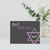 Modernes Bat Mitzvah UAWG Postcard Einladungspostkarte (Stehend Vorderseite)