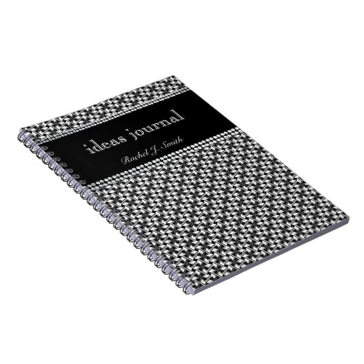 Modernes Batik BlackWhite-Muster-Notebook-Journal Notizblock (Rechte Seite)