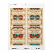 Modernes Batik Gold-Hochzeitaufkleber (Vorne)