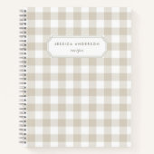 Modernes Bauernhaus Beige Buffalo Karo Rezept Notizblock (Vorderseite)