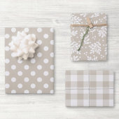 Modernes Bauernhaus Beige Holiday Geschenk Geschenkpapier Set