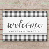 Modernes Bauernhaus Black Buffalo Kariert Empfang Fußmatte