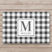 Modernes Bauernhaus Black Buffalo Kariert Mit Mono Fußmatte