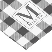 Modernes Bauernhaus Black Buffalo Karo Mit Monogra Kurzer Tischläufer (Ecke)