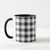 Modernes Bauernhaus Black Buffalo Karo Mit Monogra Tasse (Links)