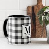 Modernes Bauernhaus Black Buffalo Karo Mit Monogra Tasse