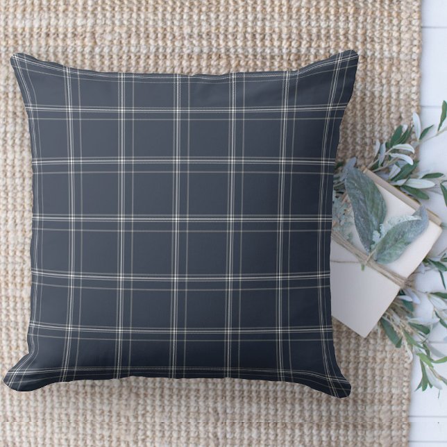 Modernes Bauernhaus Blau und Weiß Karierte Couch Kissen (throw pillow farmhouse pillows country plaid throw pillow  blue)