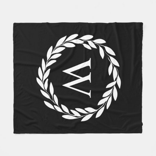 Modernes Bauernhaus Blumenchic Mit Monogramm Fleecedecke (Vorderseite (Horizontal))