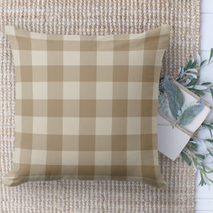 Modernes Bauernhaus Brown & Beige Buffalo Kariert Kissen