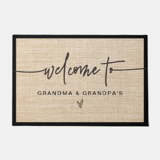 Modernes Bauernhaus Burlap Grandma & Grandpas Will Fußmatte
