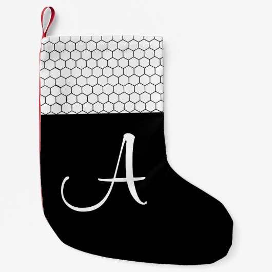 Modernes Bauernhaus Classic Monogram Kleiner Weihnachtsstrumpf (Vorderseite)