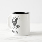 Modernes Bauernhaus Crazy Chicken Lady Name Zweifarbige Tasse (Vorderseite Links)