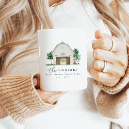 Modernes Bauernhaus Familienname Ostjahr Tasse