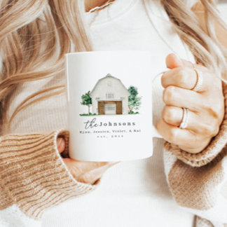Modernes Bauernhaus Familienname Ostjahr Tasse