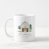 Modernes Bauernhaus Familienname Ostjahr Tasse (Links)
