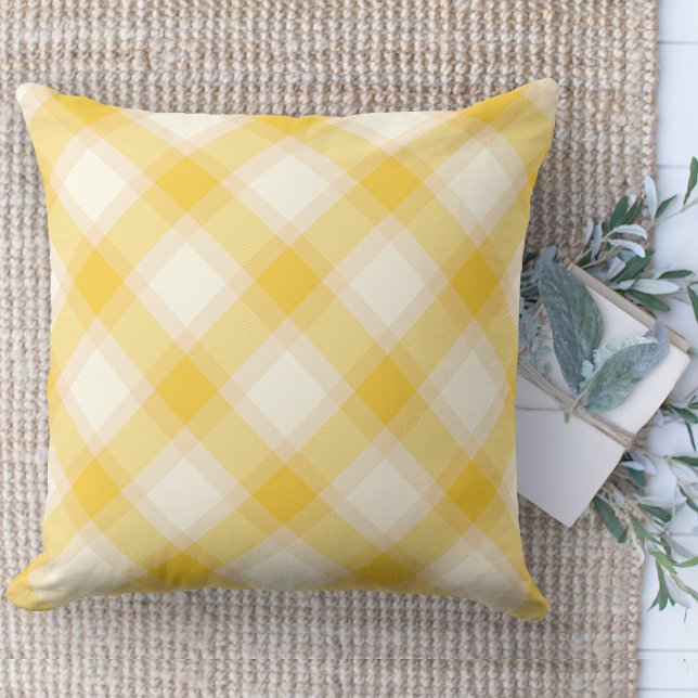Modernes Bauernhaus farbenfrohe gelbe Karierte Cou Kissen (Modern farmhouse throw pillow yellow and white buffalo plaid couch pillow )