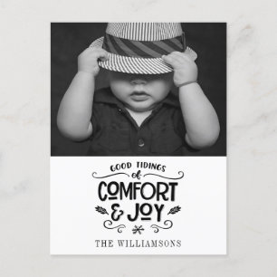 Modernes Bauernhaus Foto auf Black Gingham Christ Postkarte