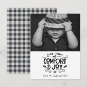 Modernes Bauernhaus| Foto auf Black Gingham Christ Postkarte (Vorne/Hinten)