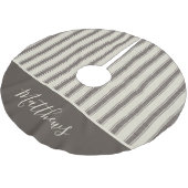 Modernes Bauernhaus Grau Ticken Weihnachten Polyester Weihnachtsbaumdecke (Schrägansicht)