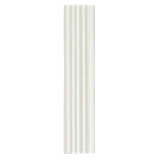 Modernes Bauernhaus-grauer tickender Sahnestreifen Kurzer Tischläufer (Vorderseite)