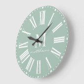 Modernes Bauernhaus Grüne Familie Name große Uhr  (Winkel)