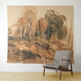 Modernes Bauernhaus Herbst Herbstlandschaft Malere Wandteppich