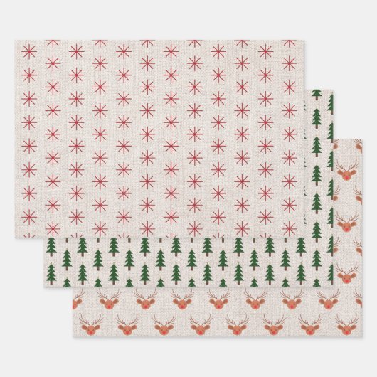 Modernes Bauernhaus Holiday Wrapping Paper Sheets Geschenkpapier Set (Set)