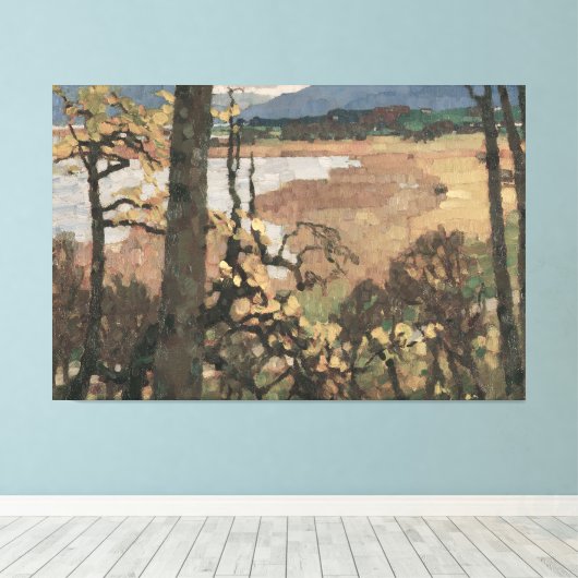 Modernes Bauernhaus Landschaft Kunst Leinwanddruck (Insitu (Holzboden))