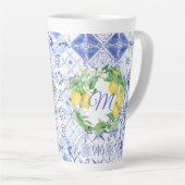 Modernes Bauernhaus Lemon Blue Mediterranean Tile Milchtasse (Rechte Ecke)
