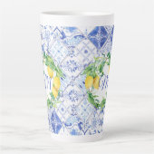 Modernes Bauernhaus Lemon Blue Mediterranean Tile Milchtasse (Vorderseite)
