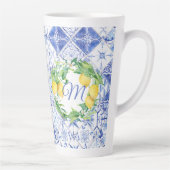 Modernes Bauernhaus Lemon Blue Mediterranean Tile Milchtasse (Rechts)