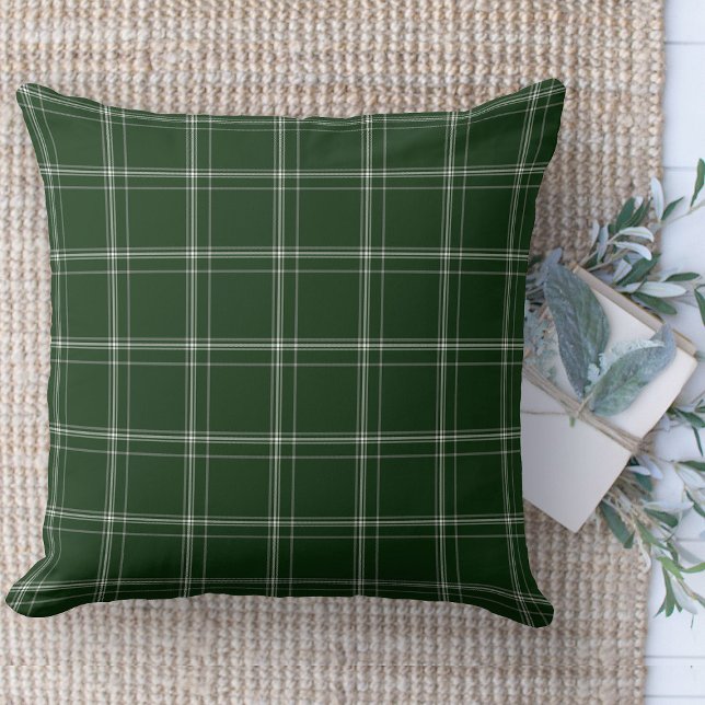 Modernes Bauernhaus mit grüner und weißer Couch Kissen (throw pillow farmhouse pillows country plaid throw pillow green window pane)