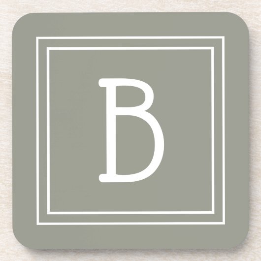 Modernes Bauernhaus Mit Monogramm Evergreen & Whit Getränkeuntersetzer (Vorderseite)