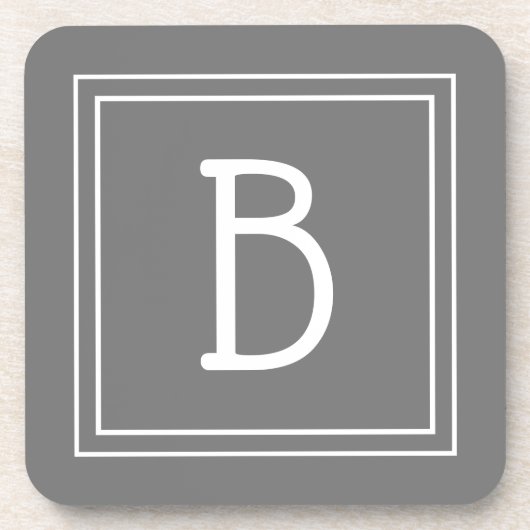 Modernes Bauernhaus Mit Monogramm Gray & White Ini Getränkeuntersetzer (Vorderseite)