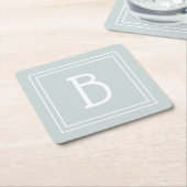 Modernes Bauernhaus Mit Monogramm Grün & Weiß Init Rechteckiger Pappuntersetzer (angewinkelt)