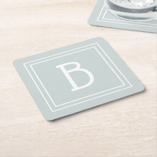 Modernes Bauernhaus Mit Monogramm Grün & Weiß Init Rechteckiger Pappuntersetzer (angewinkelt)