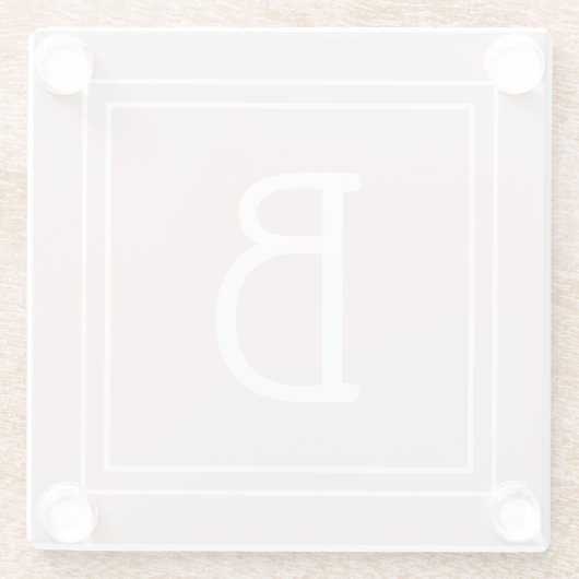 Modernes Bauernhaus Mit Monogramm Pink & White Ini Glasuntersetzer (Rückseite)