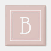 Modernes Bauernhaus Mit Monogramm Pink & White Ini Magnet (Vorne)